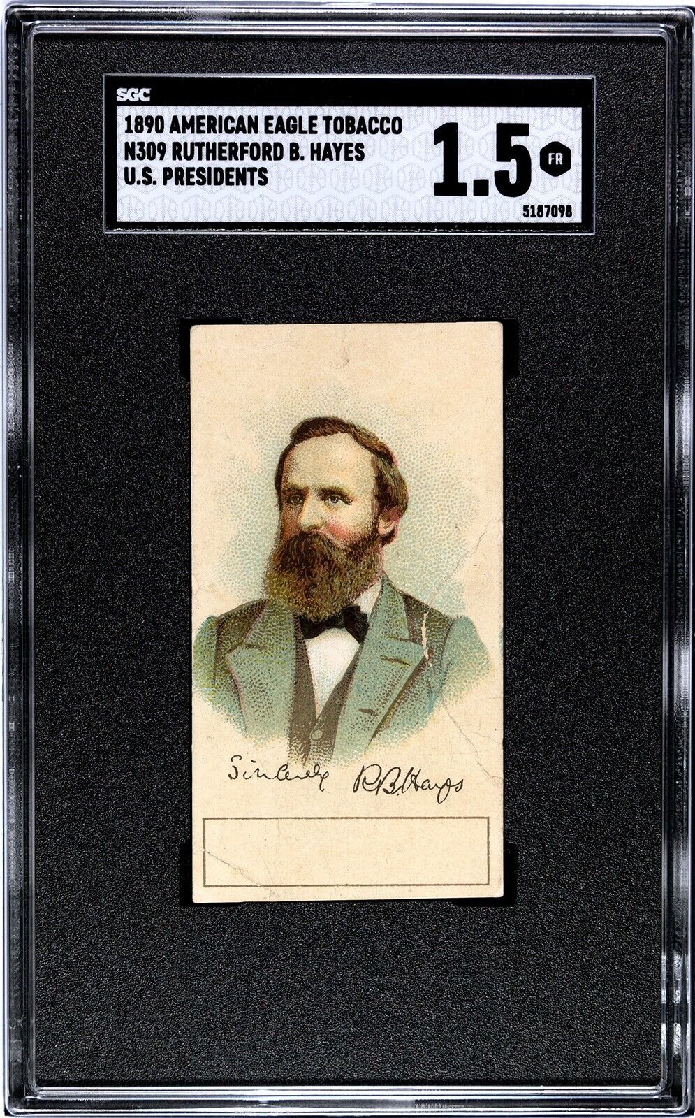 1889 N309 Presidents Of U.S. (Eagle Tobacco) RUTHERFORD B. HAYES (SGC 1.5 FR)