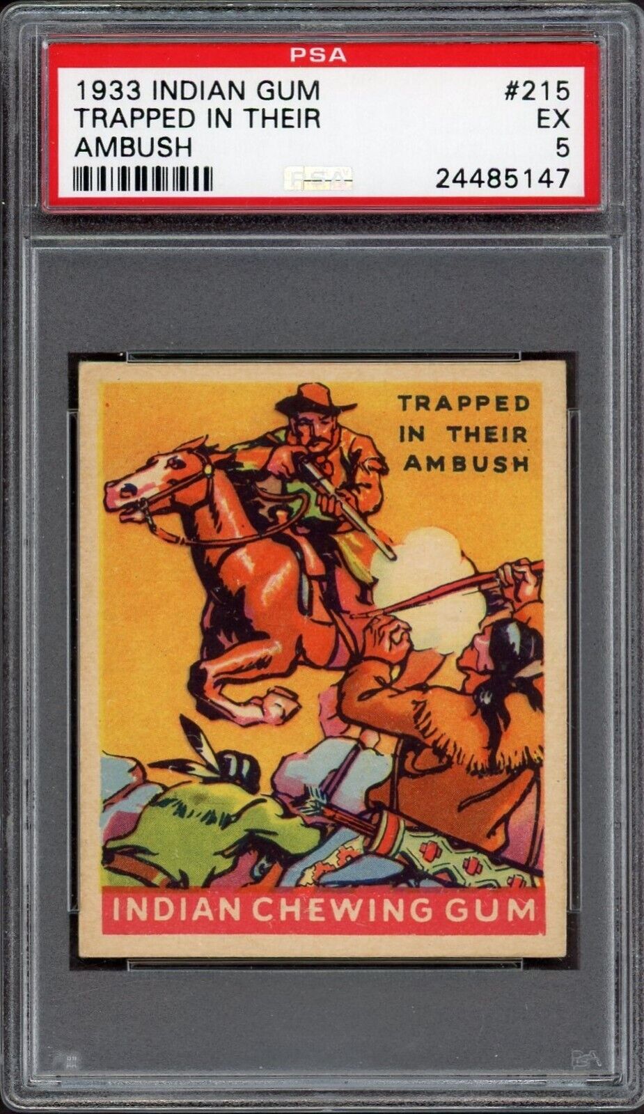 1933 Goudey Indian Gum (Series of 312) #215 Trapped In Their Ambush (PSA 5 EX)