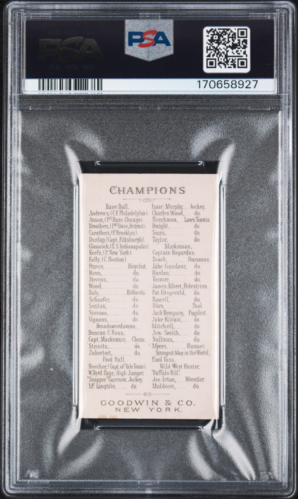 1888 N162 Goodwin Champions JOCKEY Charles Wood (PSA 4 VG/EX) Union Jack1