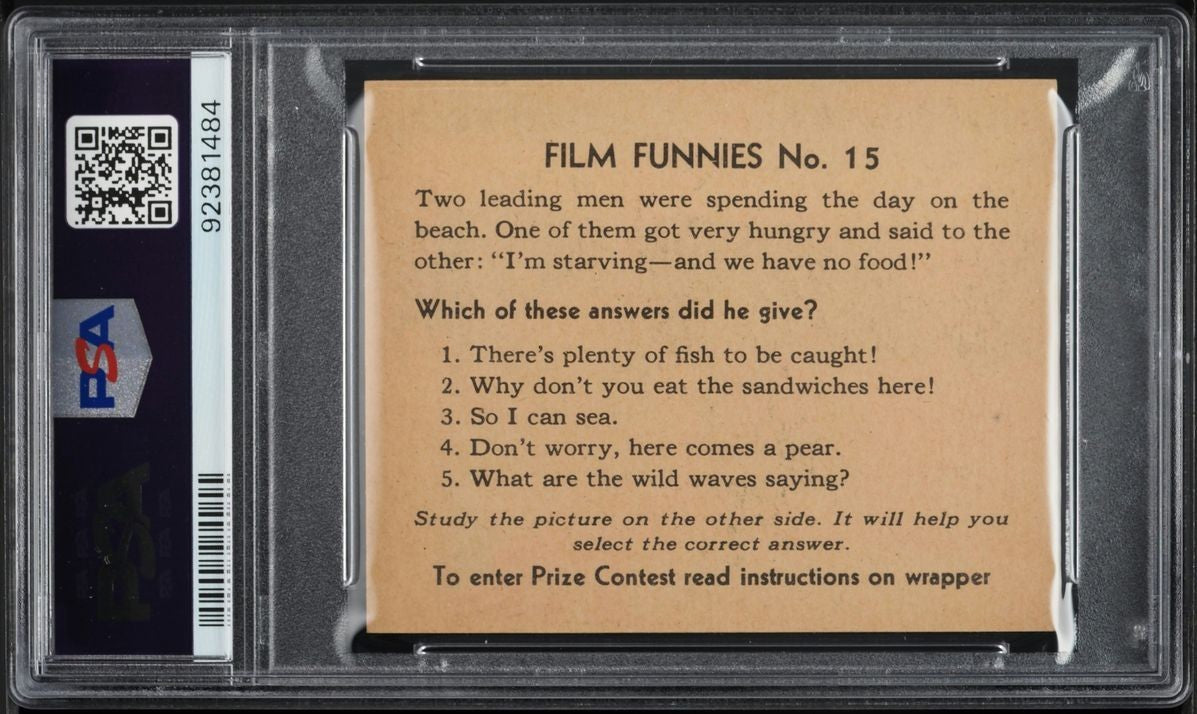 R48-1 Gum Inc. 1935 "Film Funnies" #15 I'm Starved (PSA 9 MINT) 1/1 Top Pop1