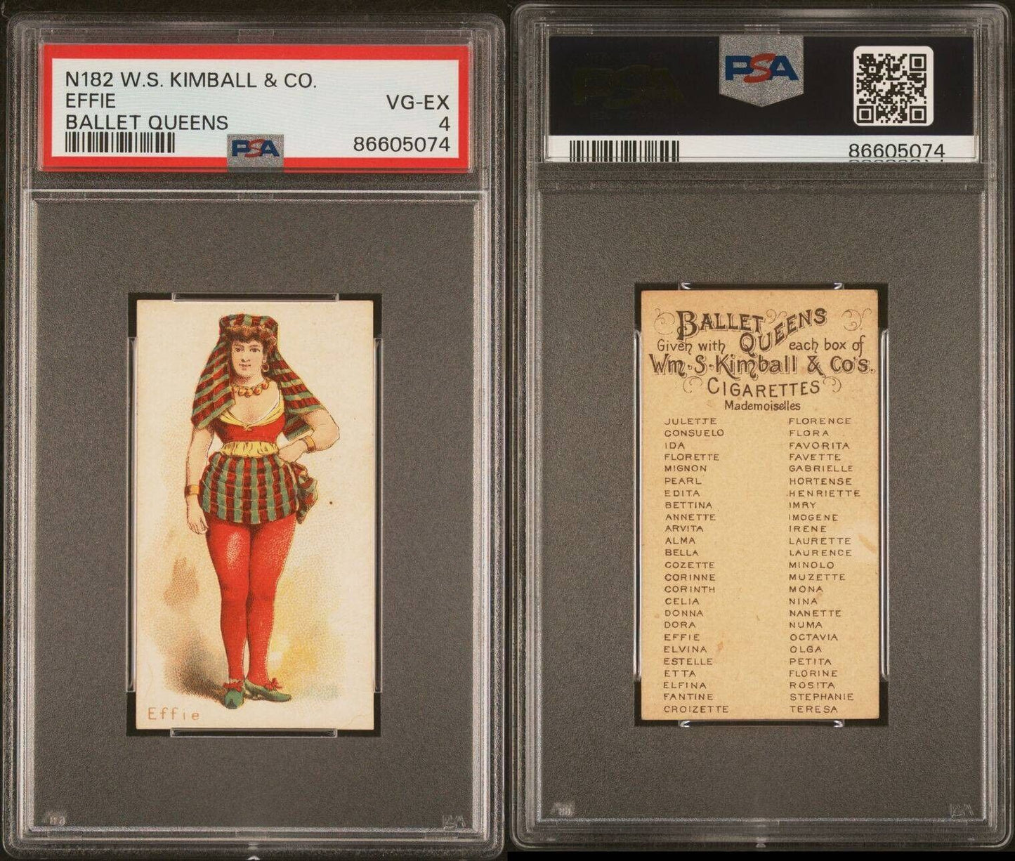 1889 W.S. Kimball & Co N182 BALLET QUEENS Efie (PSA 4 VG/EX)