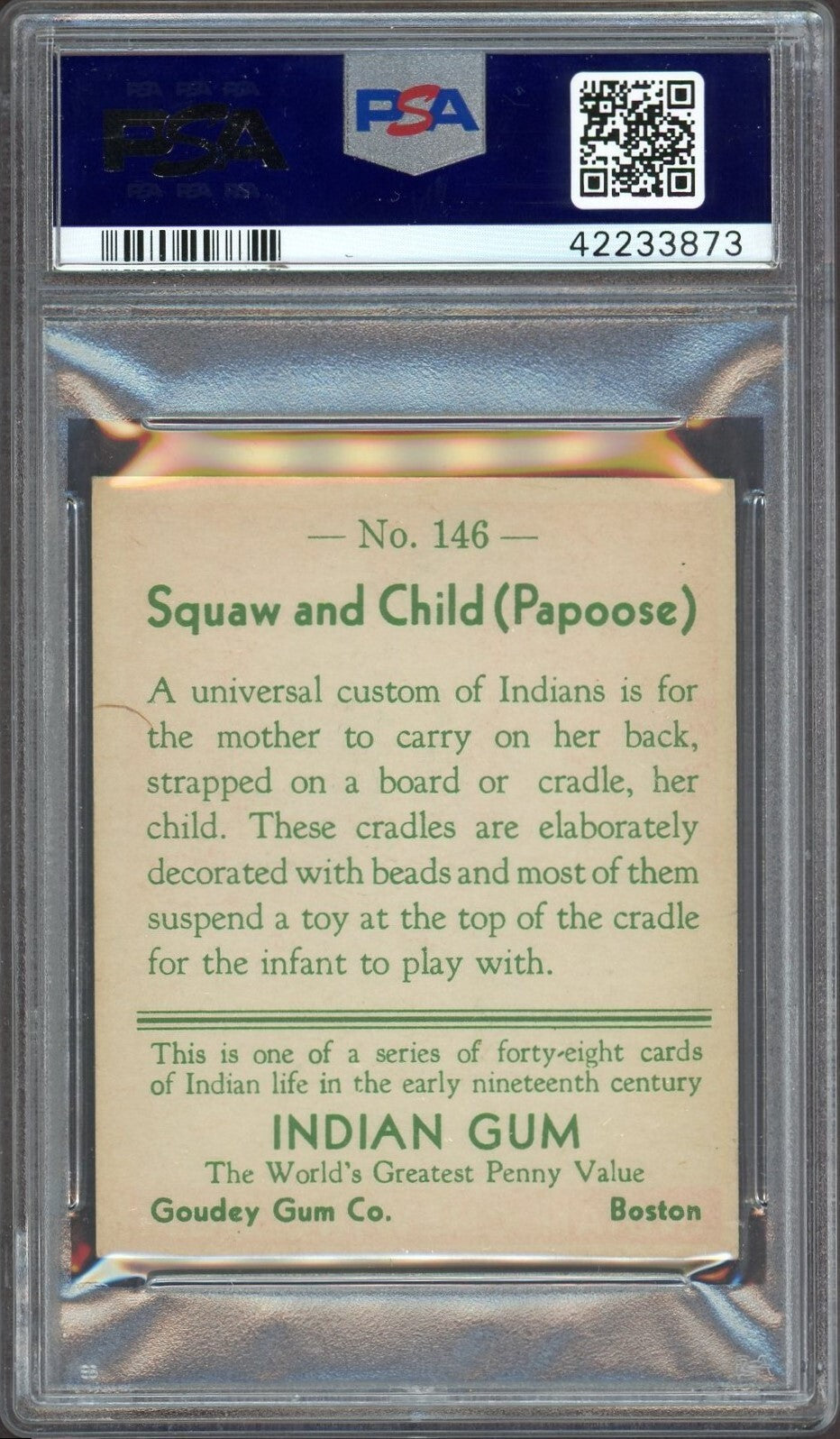 1933 Goudey Indian Gum (Series of 48) #146 Squaw And Child (PSA 4 VG/EX)1