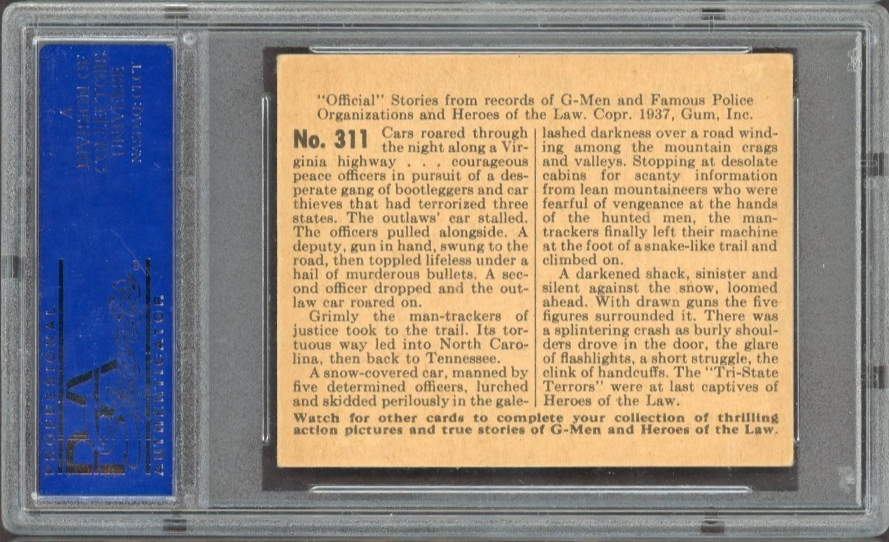 1936 G-Men & Heroes #311 The "Tri-State Troopers" (PSA 5 EX) High Number1