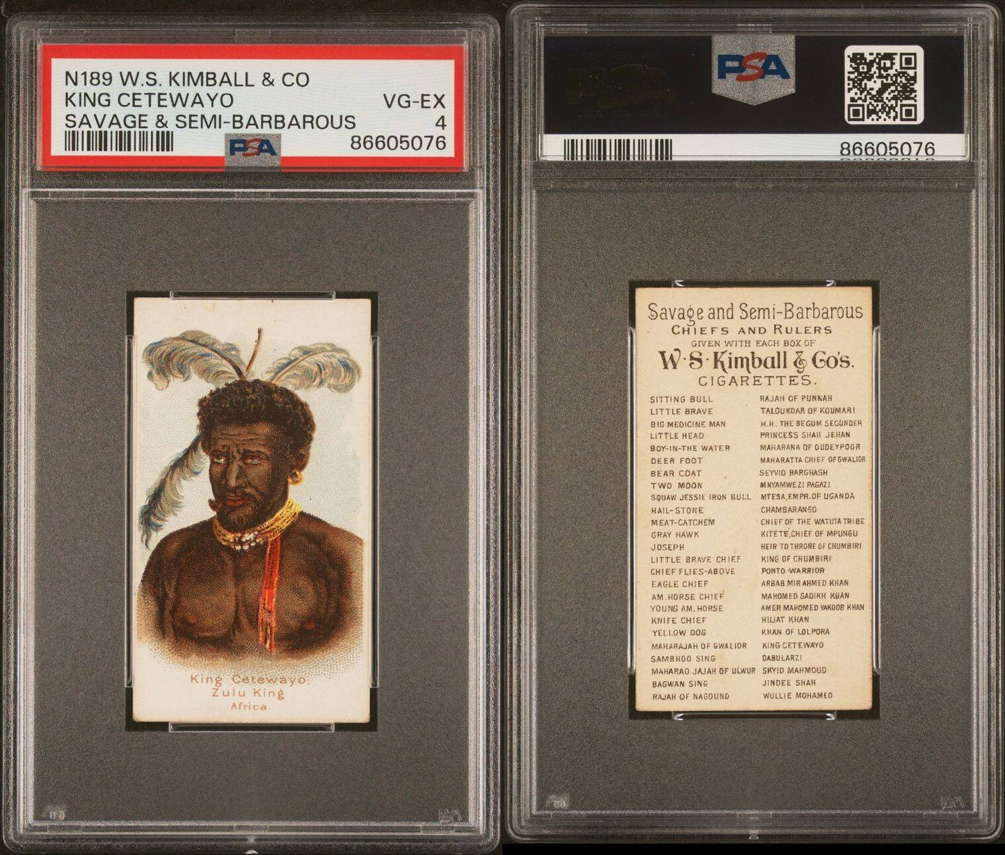 1889 N189 Kimball Savage & Chiefs Rulers (PSA 4 VGEX) King Cetewayo2