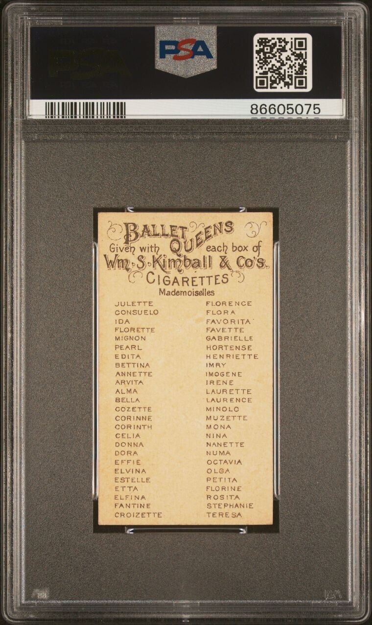 1889 W.S. Kimball & Co N182 BALLET QUEENS Donna (PSA 5 EX)