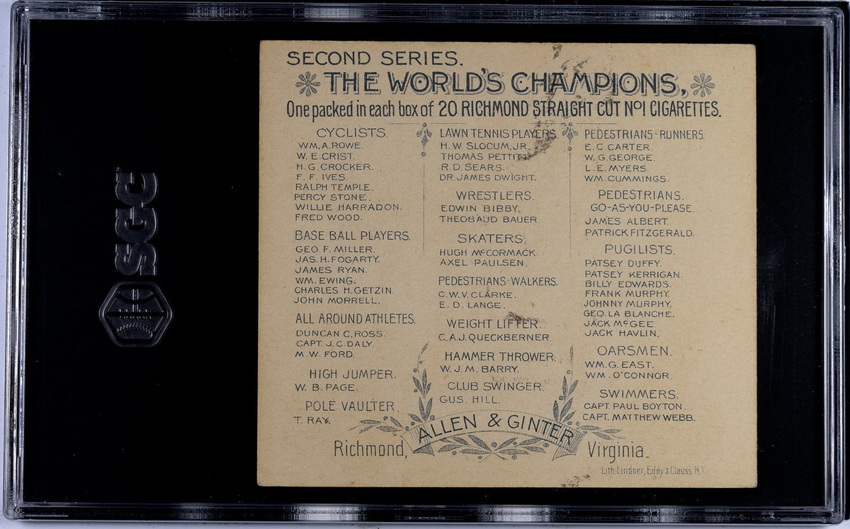 1889 N43 Allen & Ginter World Champions (SCG 5 EX) GUS HILL -Club Swinger1