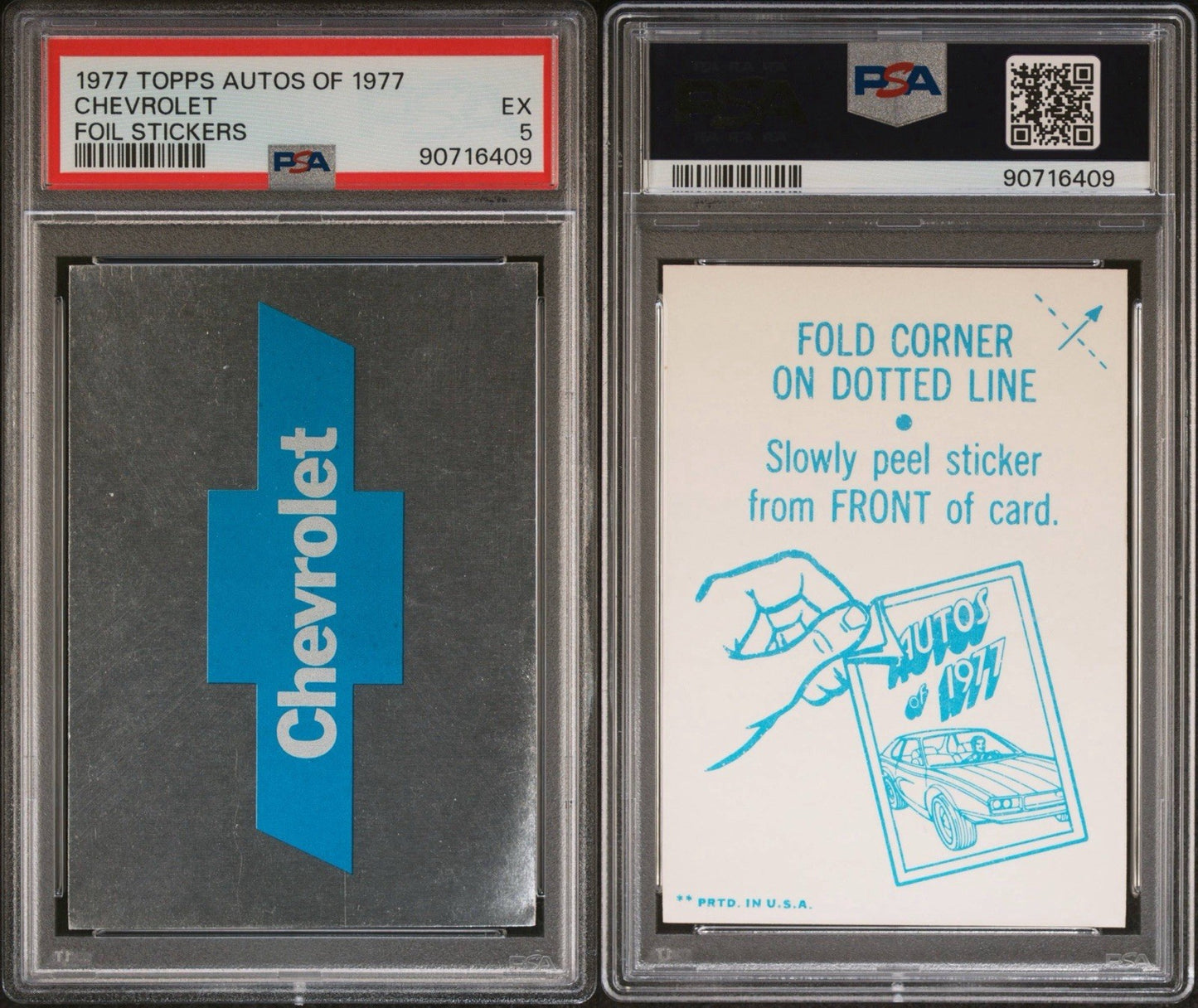 1977 Topps Autos of 1977 Foil Stickers (PSA 5 EX) CHEVROLET2