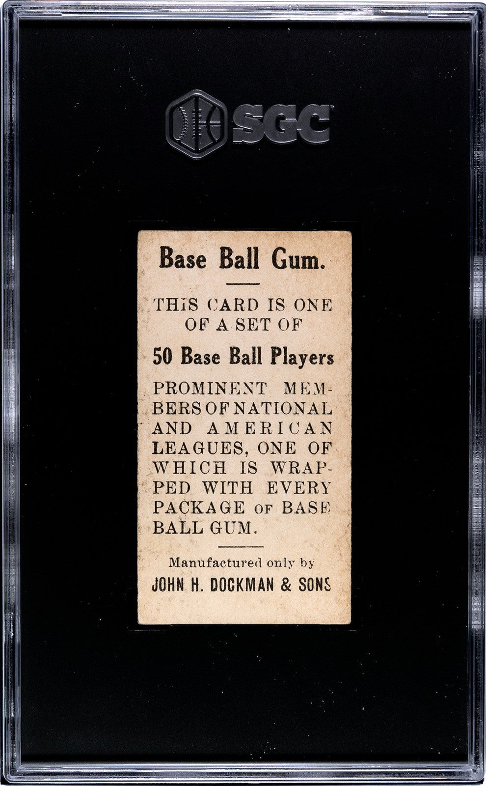 1909 E92 Dockman & Sons Gum (SGC 5 EX) Dave Shean Boston1