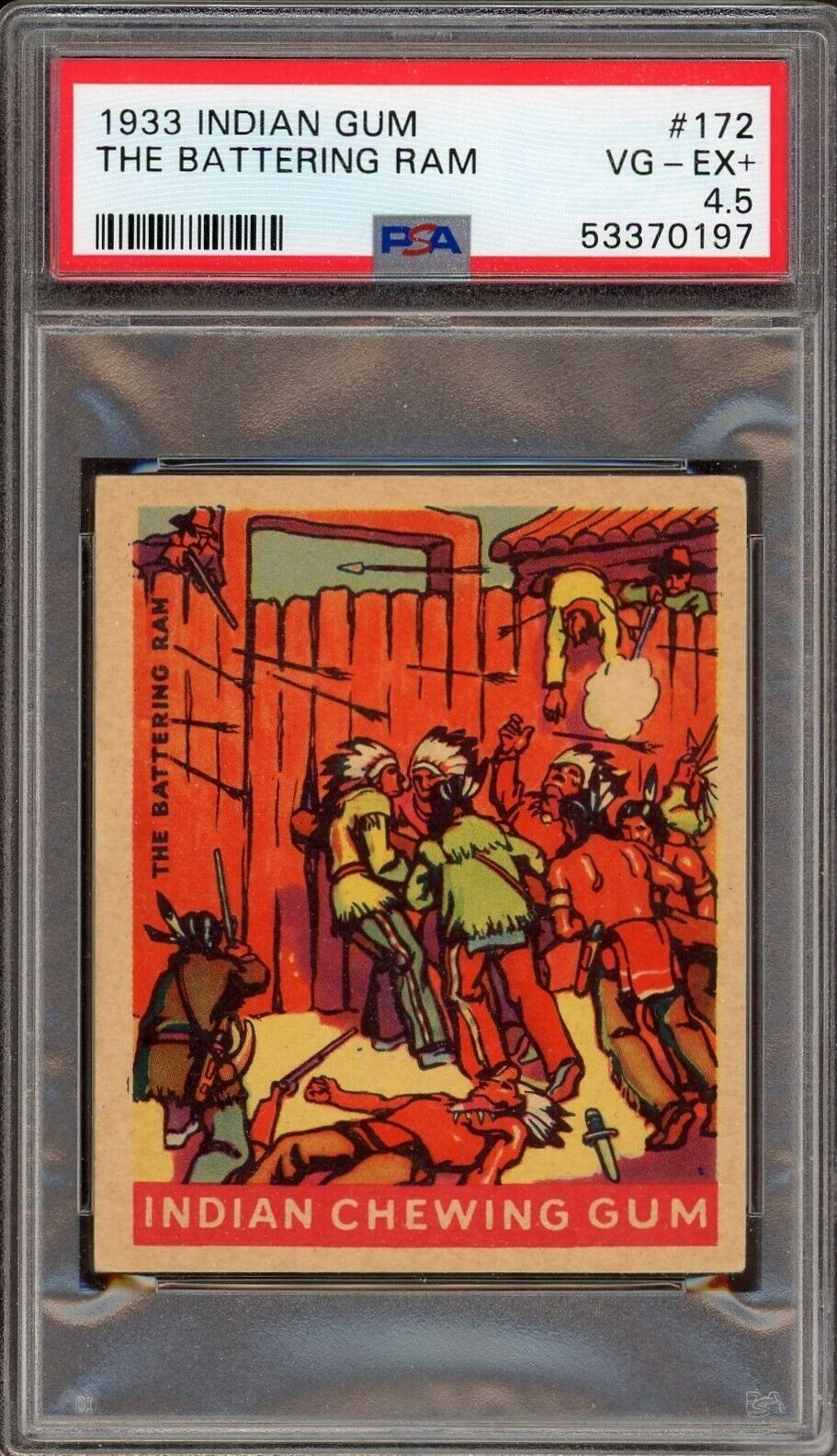 1933 Goudey INDIAN GUM (Series of 312) #172 Battering Ram PSA 4.5 VG/EX+
