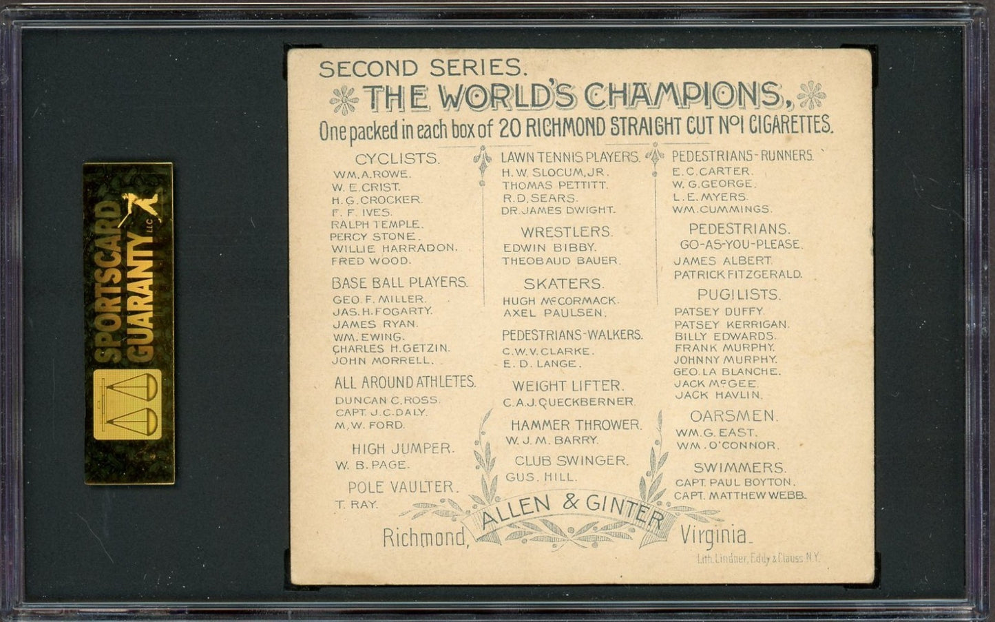 1889 N43 Allen & Ginter World Champions (SCG 4 VG/EX) All Around Athlete D. Ross1