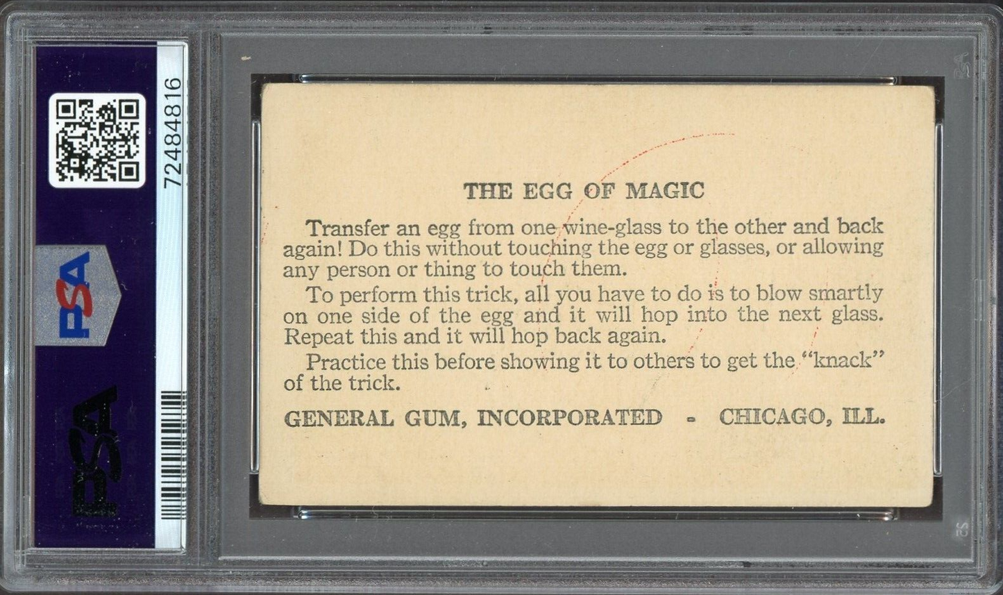 1930s R155 General Gum TRICK CARDS The Egg Of Magic (PSA 3 VG) Only One Graded1