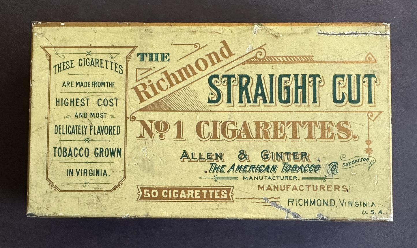 Richmond STRAIGHT CUT #1 ALLEN & GINTER Cigarettes TOBACCO TIN