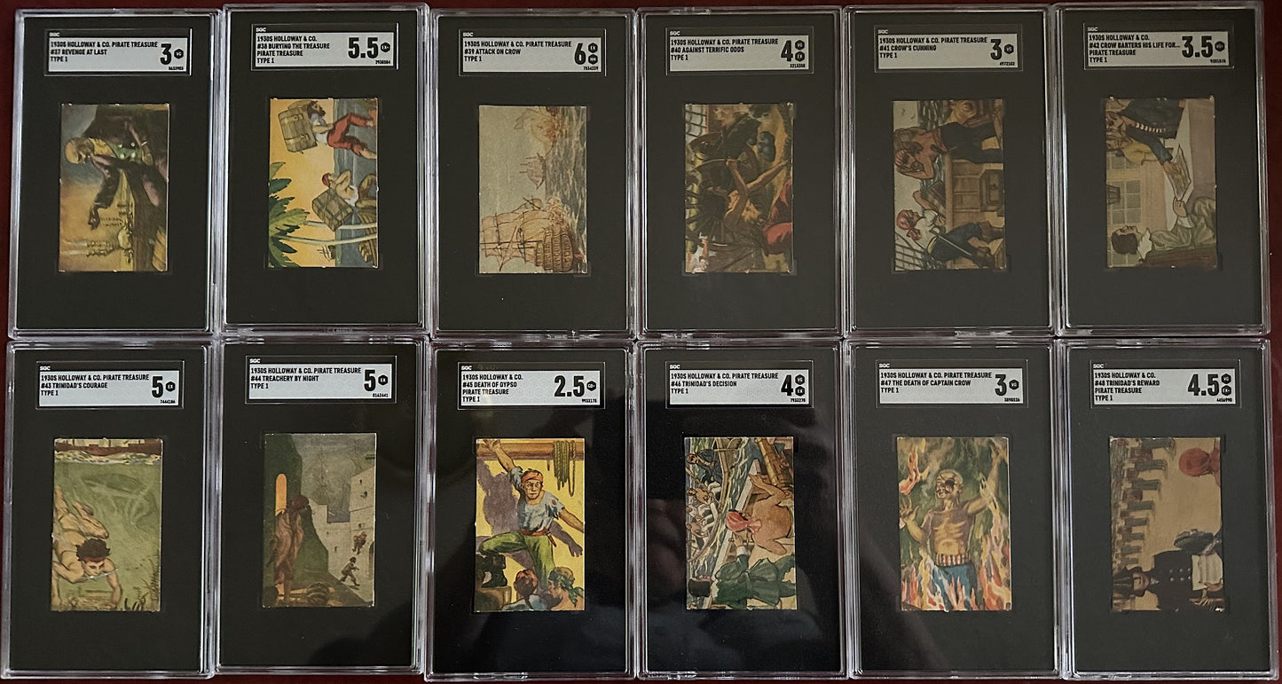 1930s Holloway's R110 "Pirate Treasure" Cards Complete set (48) SGC-Graded