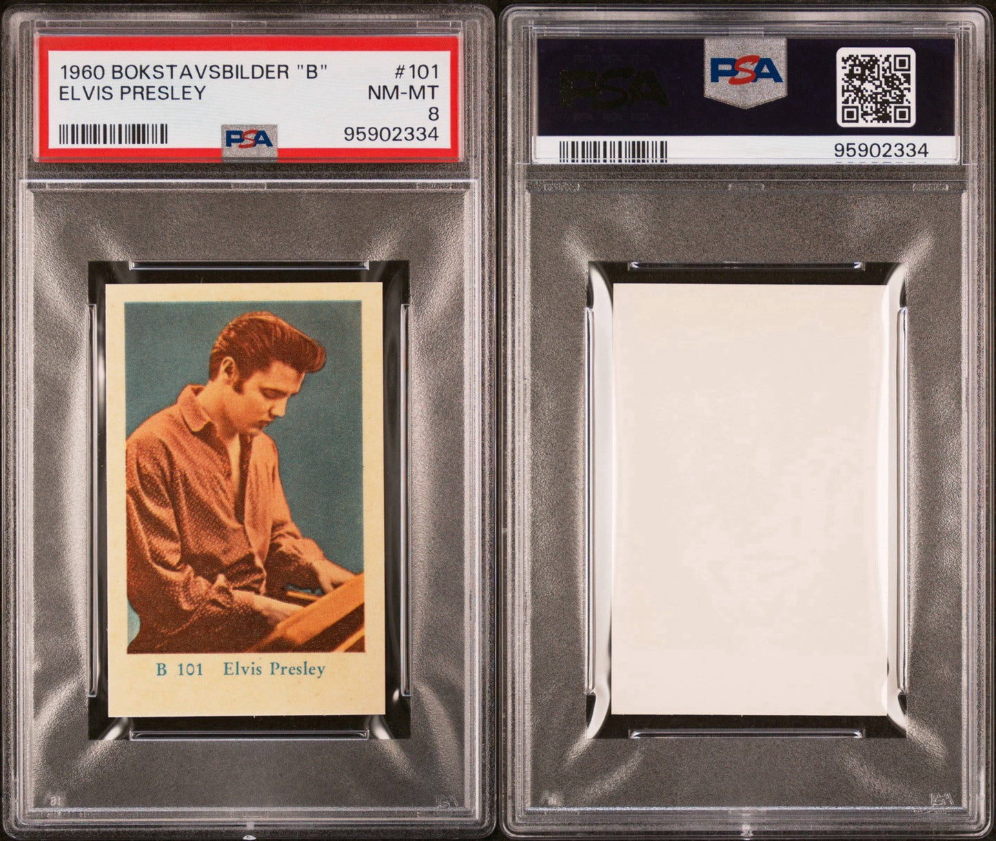 1960 Bokstavsbilder "B" Elvis Presley Card #101 (PSA 8 NM MT+) Pop 12
