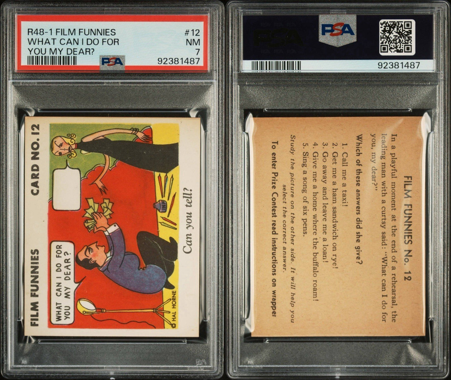 R481 Gum Inc. 1935 "Film Funnies" #12 (PSA 7 NM) Greta Garbo2