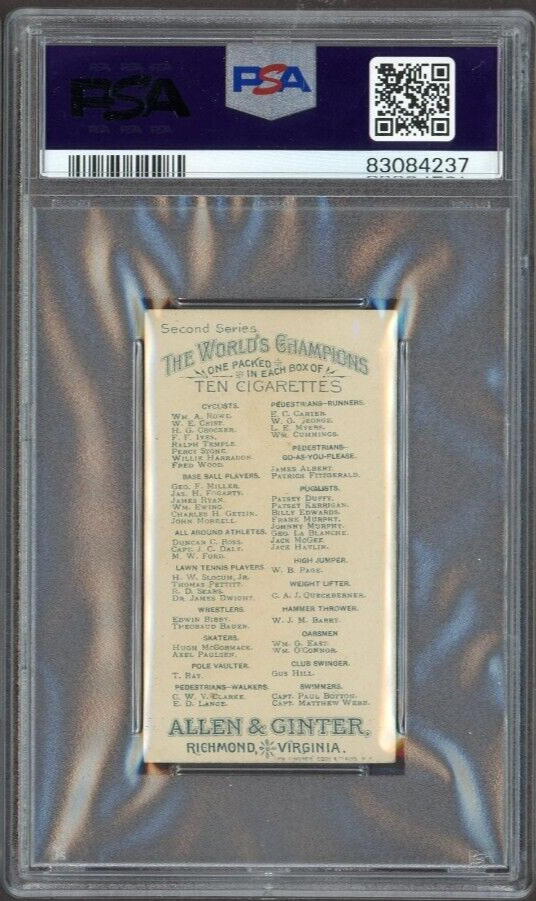 1888 N29 Allen & Ginter CAPT J C DALY All Around Athlete (PSA 6 EX/MT)