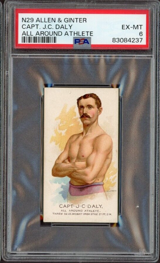 1888 N29 Allen & Ginter CAPT J C DALY All Around Athlete (PSA 6 EX/MT)