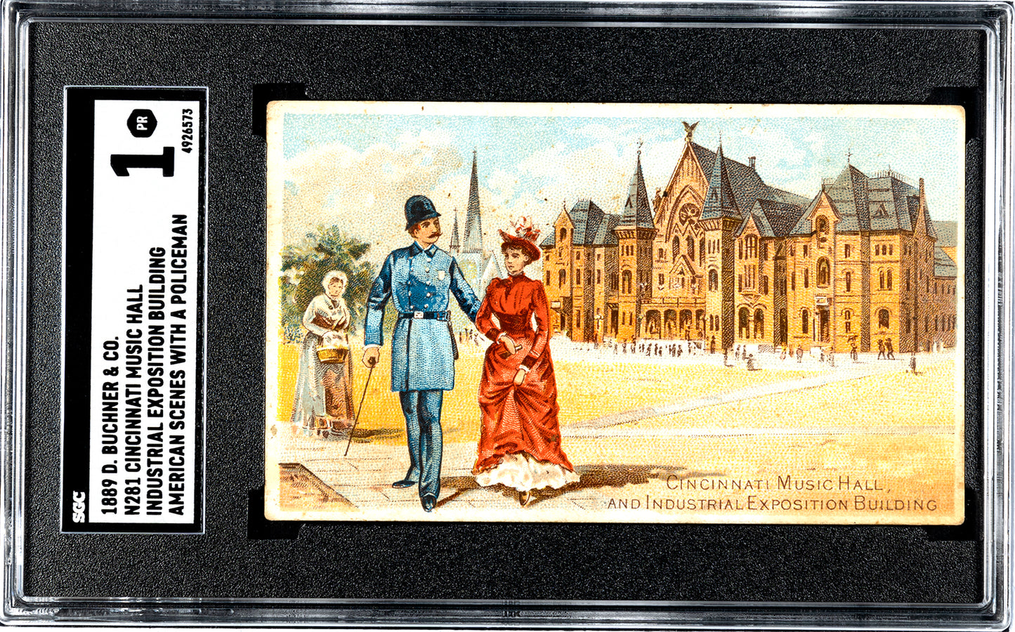 1888 N281 Buchner Scenes w/ Policeman CINCINNATI MUSIC HALL (SGC 1 PR) Very Rare