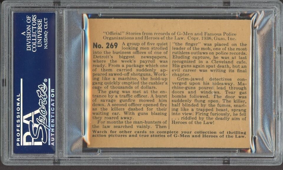 Gum, Inc. 1936 G -Men & Heroes #269 A Red Trail's Blazing End (PSA 5 EX) High