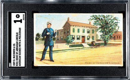 1888 N281 Buchner Scenes w/ Policeman (SGC 1 PR) Home of Abraham Lincoln0