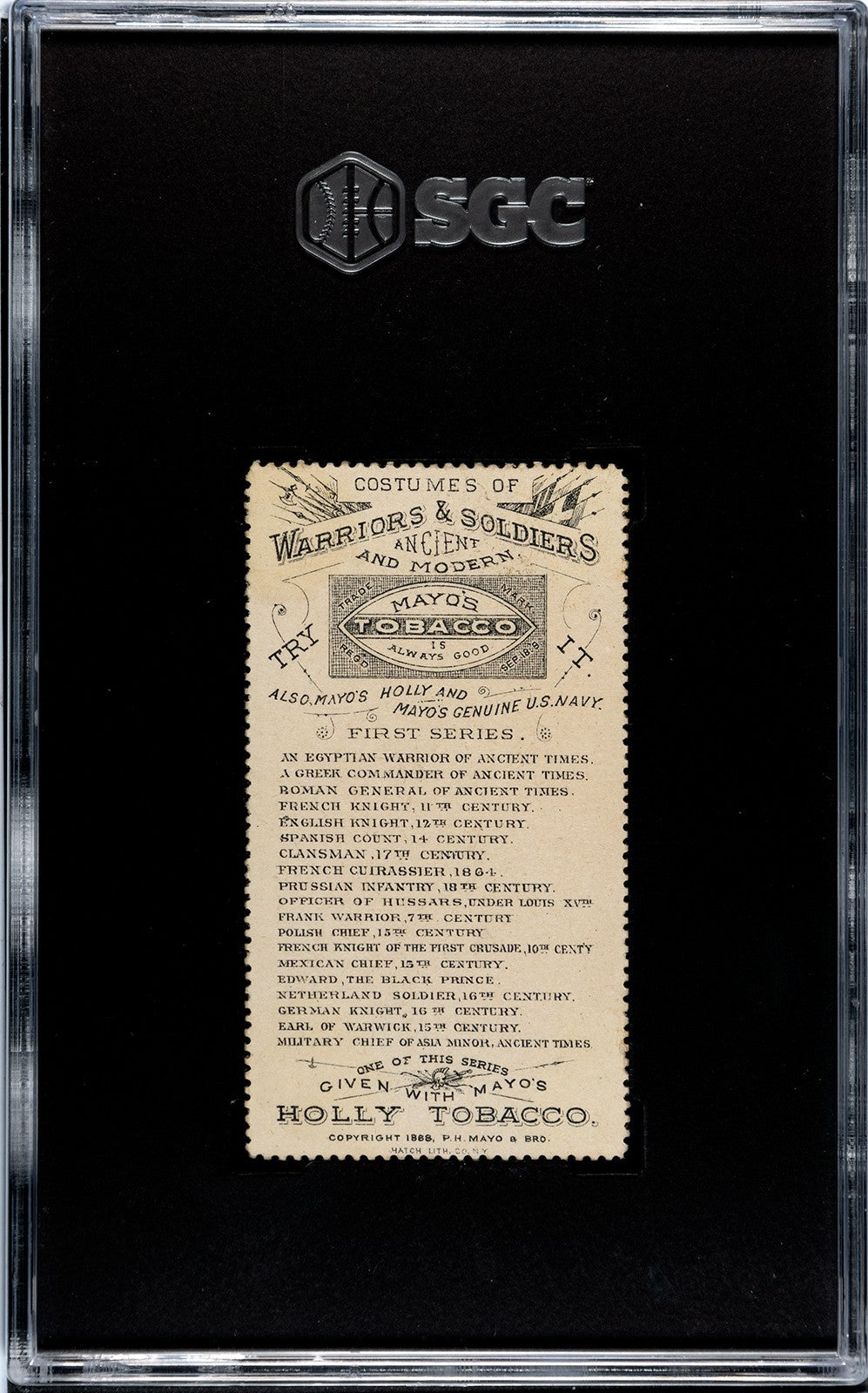 1888 N303 Mayo's Warriors & Soldiers SGC 5 EX French Knight of the First Crusade1