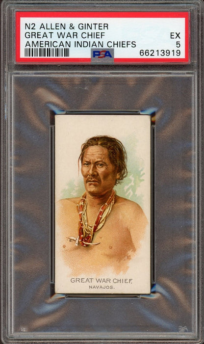 1888 N2 Allen & Ginter American Indian Chiefs (PSA  5 EX) Great War Chief0