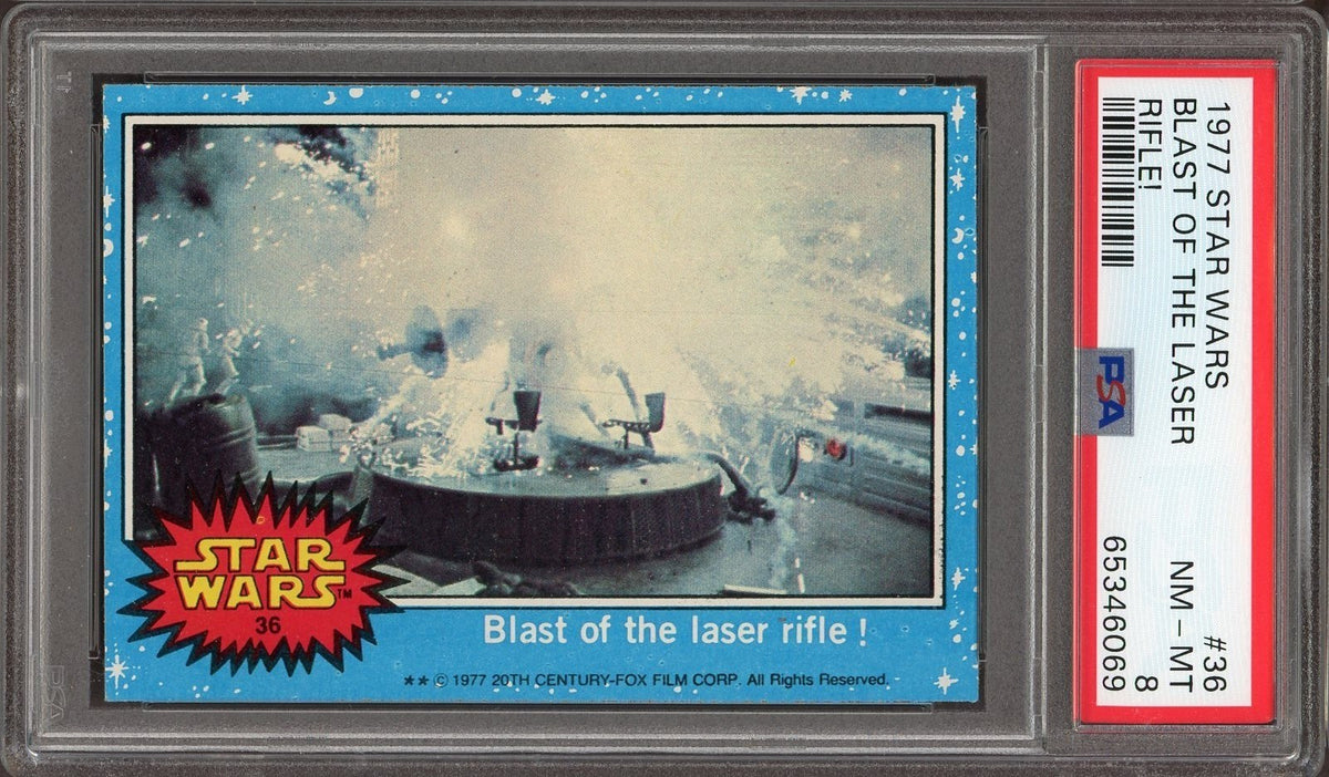 1977 Topps Star Wars #36 Blast Of The Laser Rifle (PSA 8 NM/MT)0