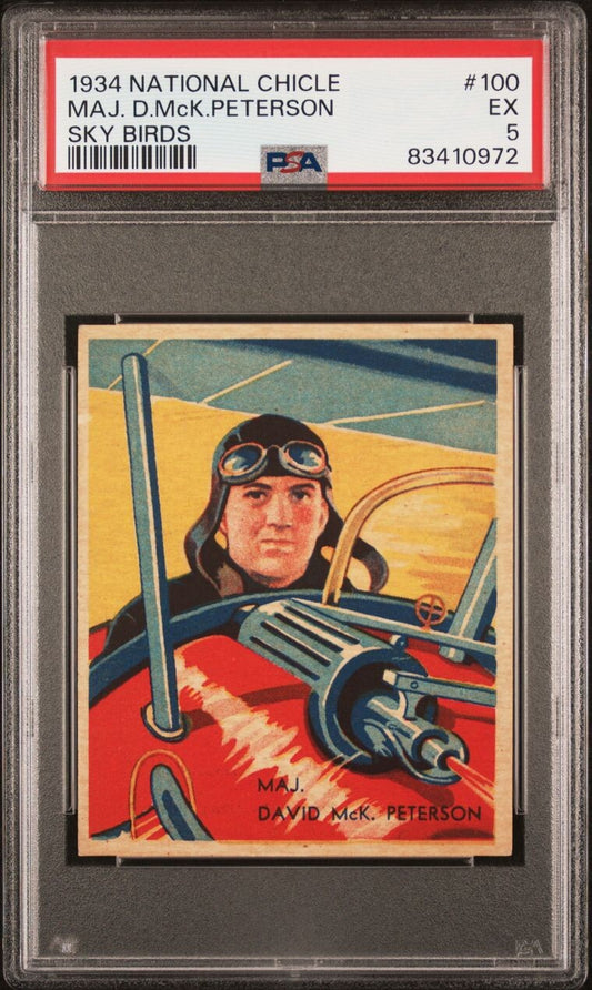1934 National Chicle Sky Birds CARD Maj. D. Mck. Peterson (PSA 5 EX) #100 High0