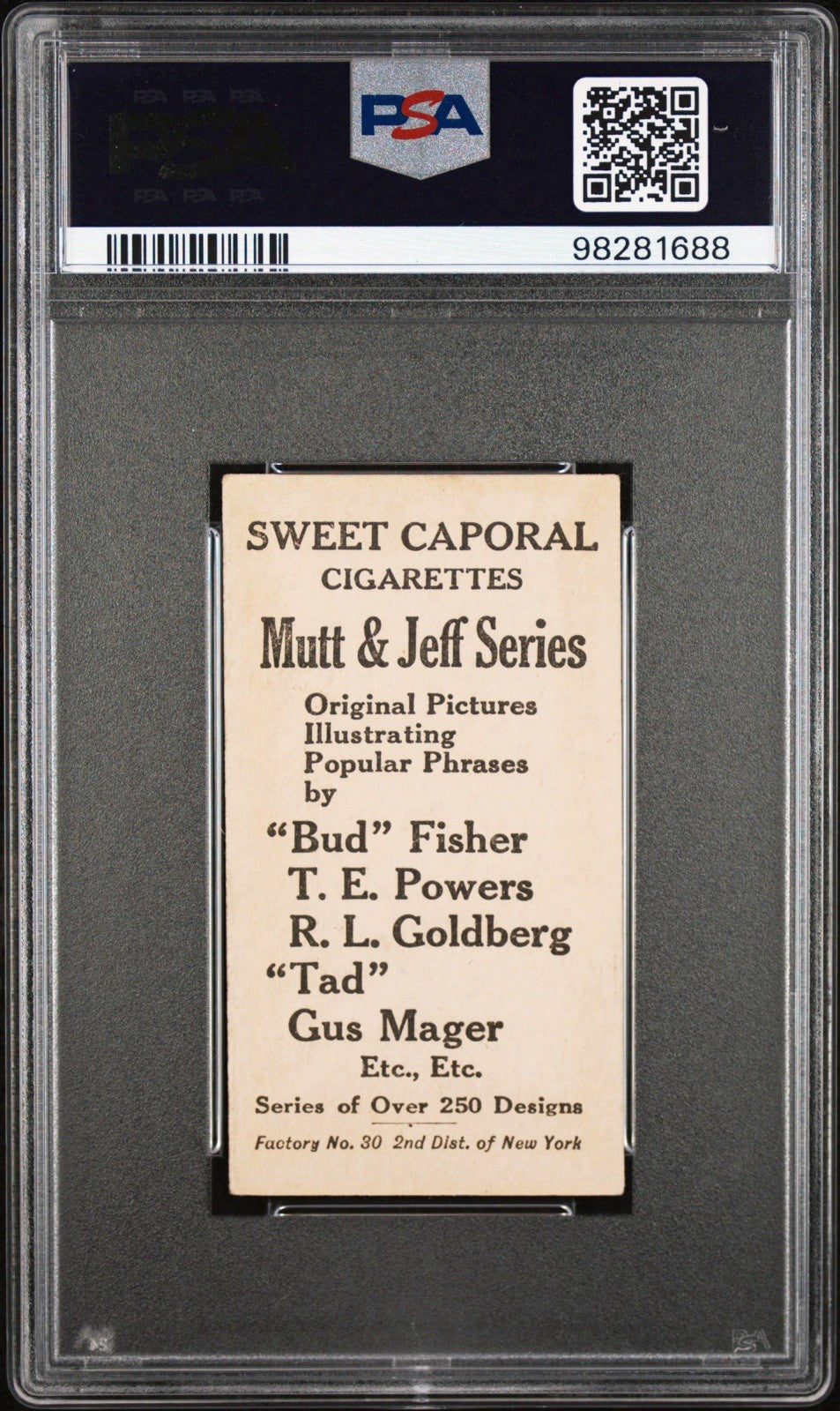 1906 T88 Sweet Caporal Mutt & Jeff Type 4 #77 Nobody Loves A Fat Man PSA 4 VGEX1
