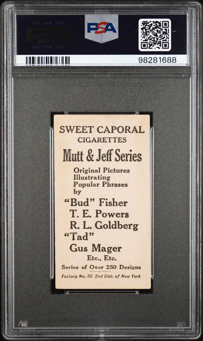 1906 T88 Sweet Caporal Mutt & Jeff Type 4 #77 Nobody Loves A Fat Man PSA 4 VGEX1