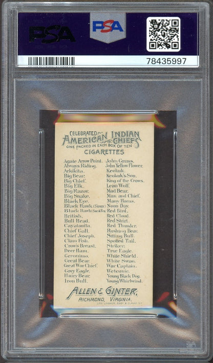 1888 N2 Allen & Ginter American Indian Chiefs BLACK HAWK (PSA  5 EX)1