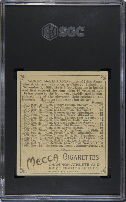 1910 T218 MECCA Champion Prize Fighters (SGC 6 EX/MT) Packey McFarland1