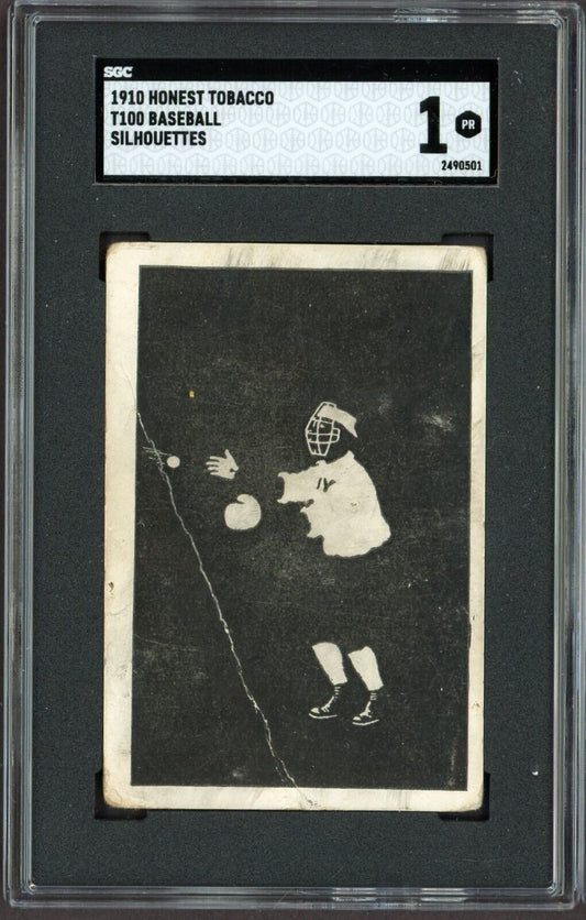 1910 T100 Honest Tobacco Baseball Silhouettes (SGC 1 PR) Catcher