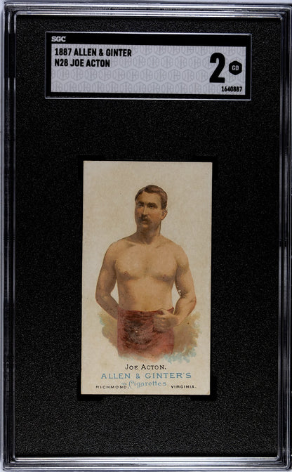 1887 Allen & Ginter N28 World's Champions Tobacco (SGC 2 GD) Wrestler Joe Acton0