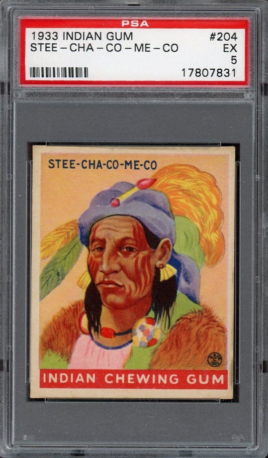 1933 Goudey Indian Gum (Series of 48) #205 Stee-Cha-Co-Me-Co (PSA 5 EX) High