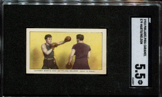 1910 E79 Philadelphia Caramel 27 Scrappers (PSA 5.5 EX+) Marto & Battling Nelson0