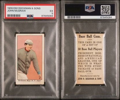 1909 E92 Dockman John McGraw (PSA 5 EX) HOF2