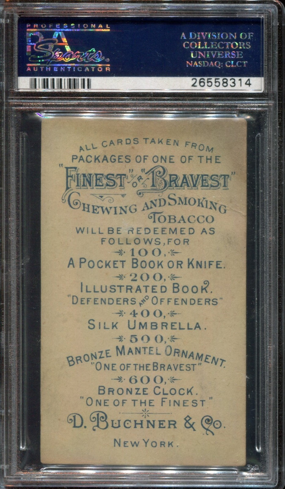 1888 N281 Buchner Scenes w/ Policeman PSA 3 VG Inter-State Industrial Exposition1