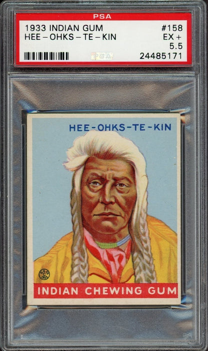 1933 Goudey INDIAN GUM (Series of 48) #158 Hee Ohks Te Kin (PSA 5.5 EX+)0
