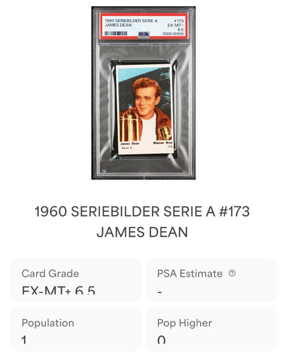 1960 Seriebilder Serie A James Dean #173 (PSA 6.5 EX) Top Pop 1/11