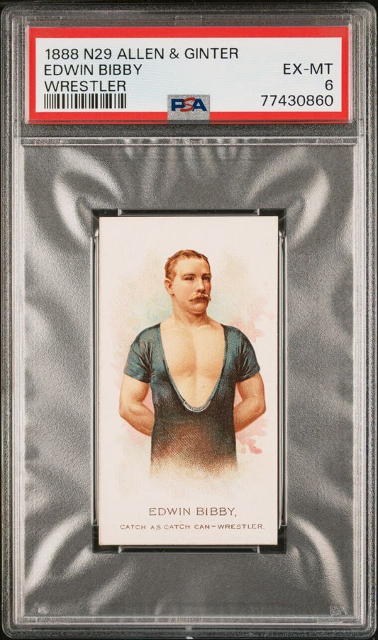1888 N29 Allen & Ginter Edwin Bibby Wrestler (PSA 6 EX/MT) 1st American Champ