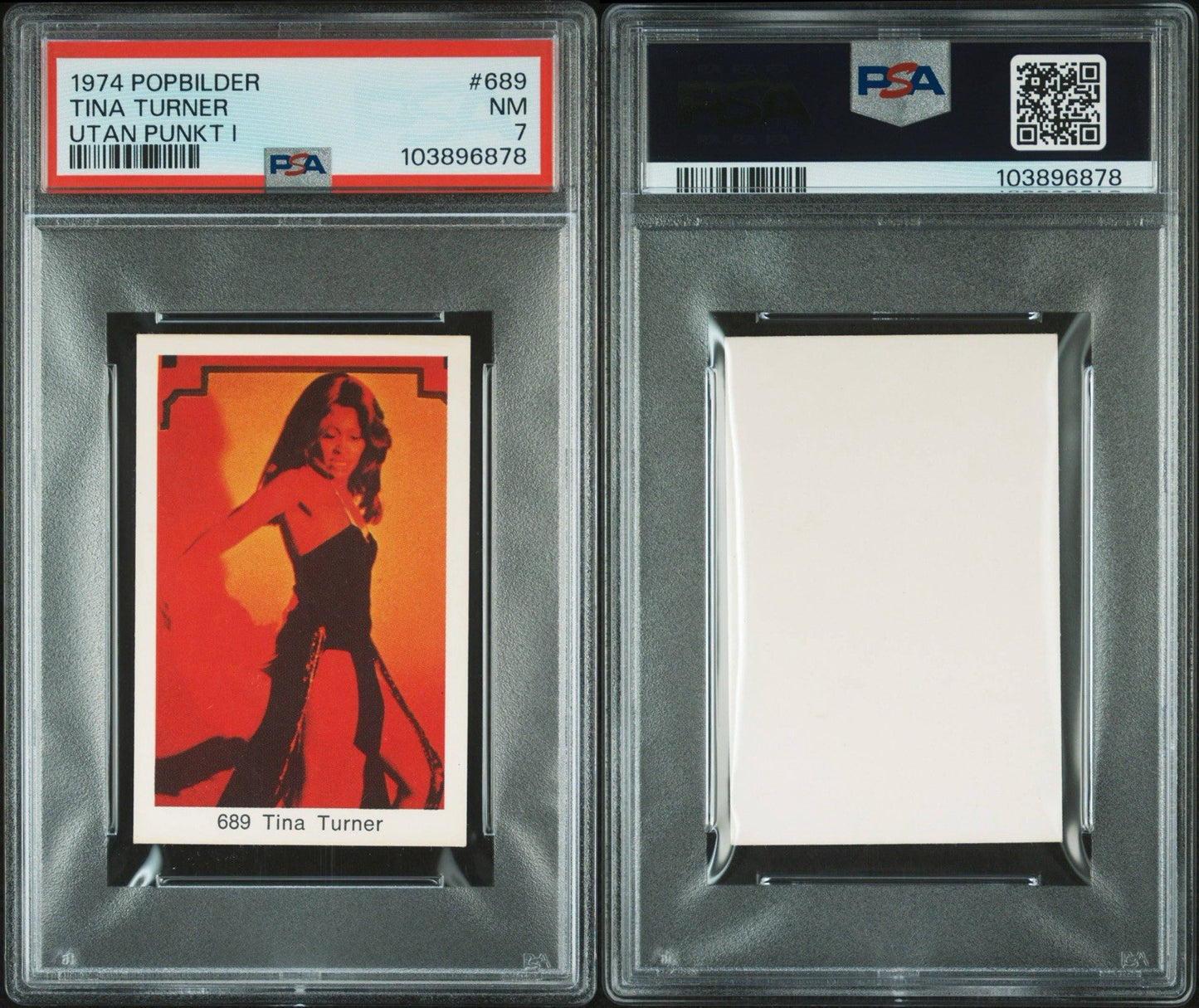 1974 Popbilder Swedish Card #689 TINA TURNER (PSA 7 NM)2