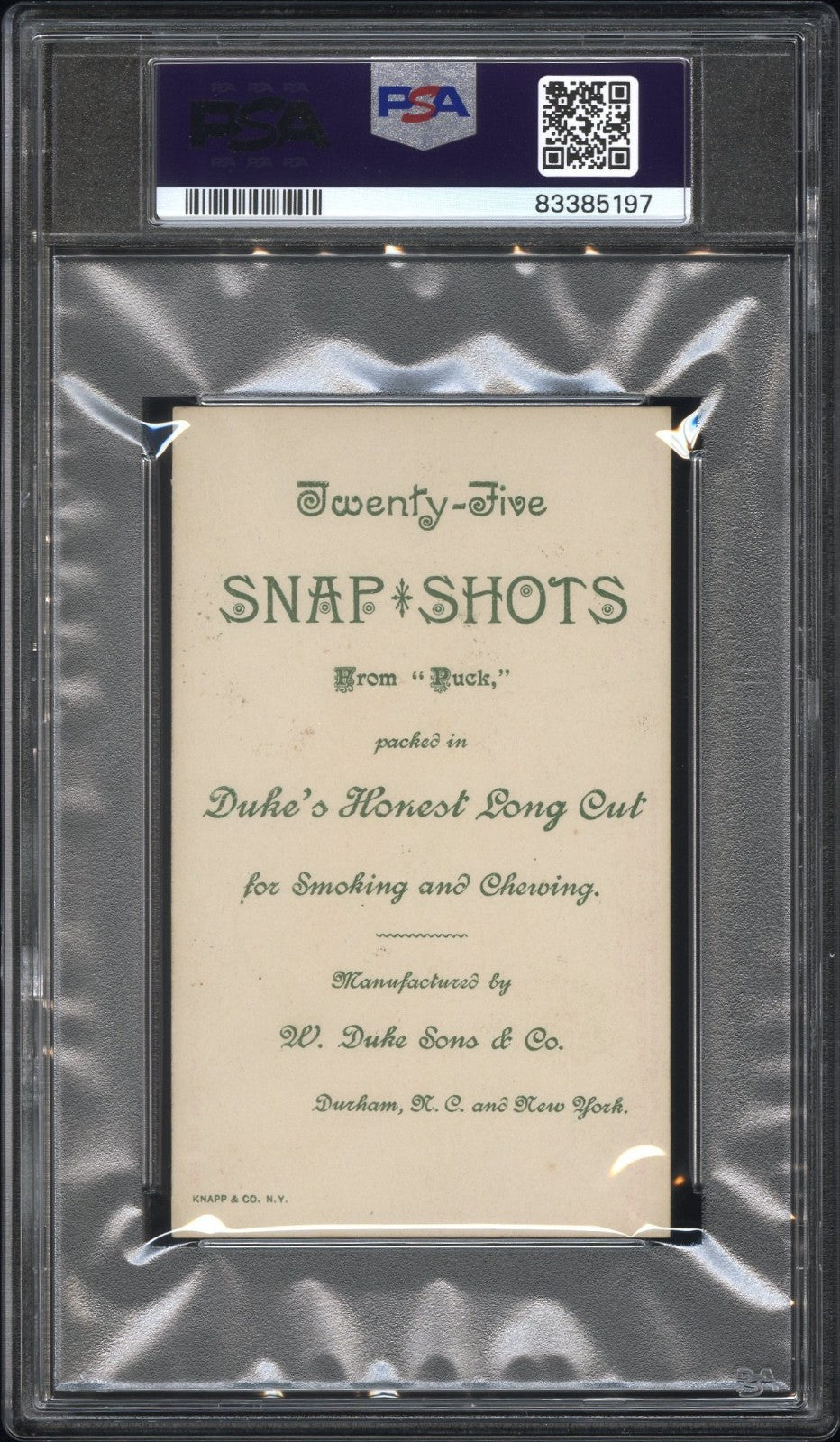 N128 Snapshots From Puck Duke Sons & Co. "A Natural Mistake" (PSA 6 EX/MT)1