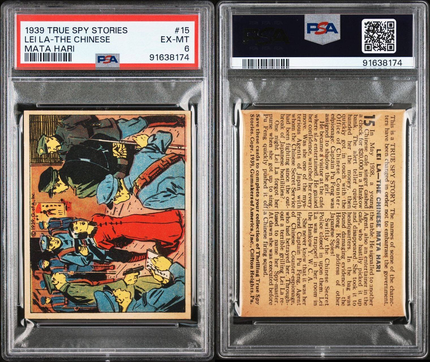 1939 R156 Gumakers True Spy Stories #15 PSA 6 EX/MT Lei La The Chinese Mata Hari2