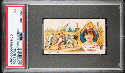 1889 N165 Goodwin & Co Games & Sports Series FOOT BALL (PSA 3 VG)