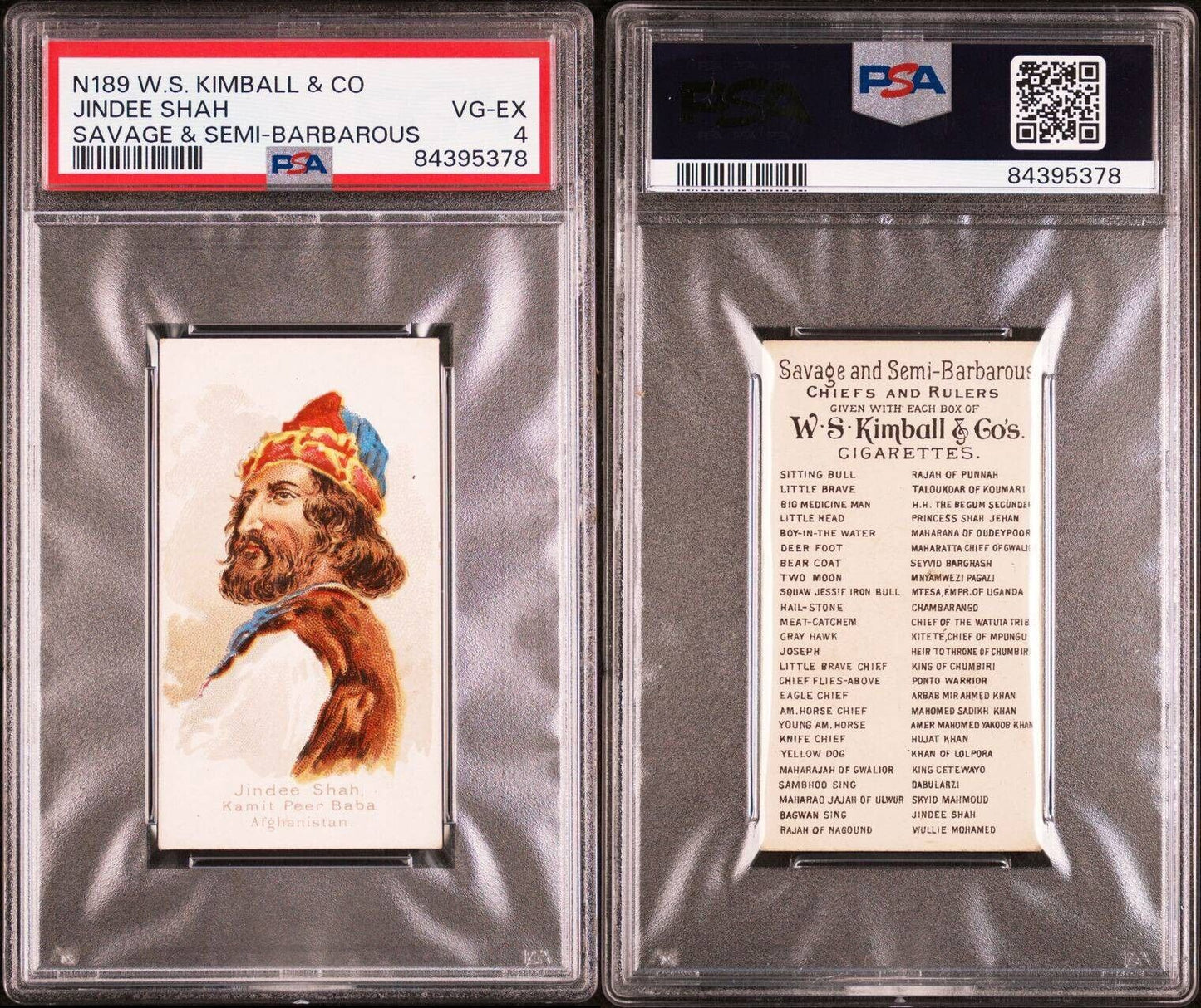 1889 N189 Kimball Savage & Chiefs Rulers (PSA 4 VGEX) Jindee Shah