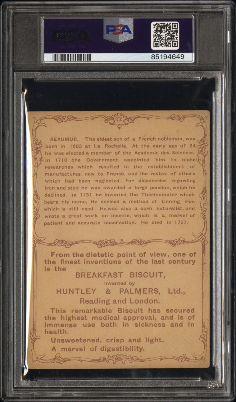 1900 HUNTLEY & PALMERS Inventors RENE ANTOINE DEREAMUR (PSA 3 VG) Only 1 Graded1