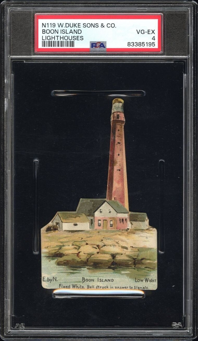 N119 Duke Honest Long Cut Tobacco Lighthouses 1890 Boon Island (PSA 4 VG/EX)0