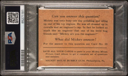 1935 Mickey Mouse Gum Card  #38 Type II "Look Mickey's..." (PSA 5 EX)