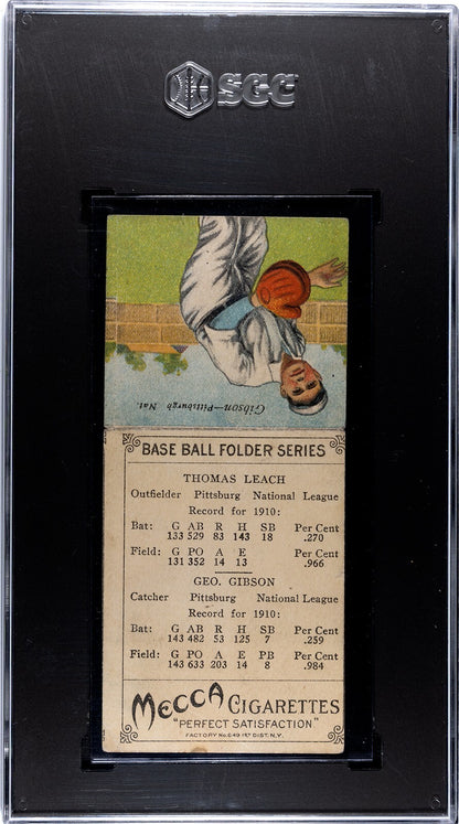 1911 T201 MECCA Thomas Leach & George Gibson (SGC 2.5 G+) Pittsburgh1